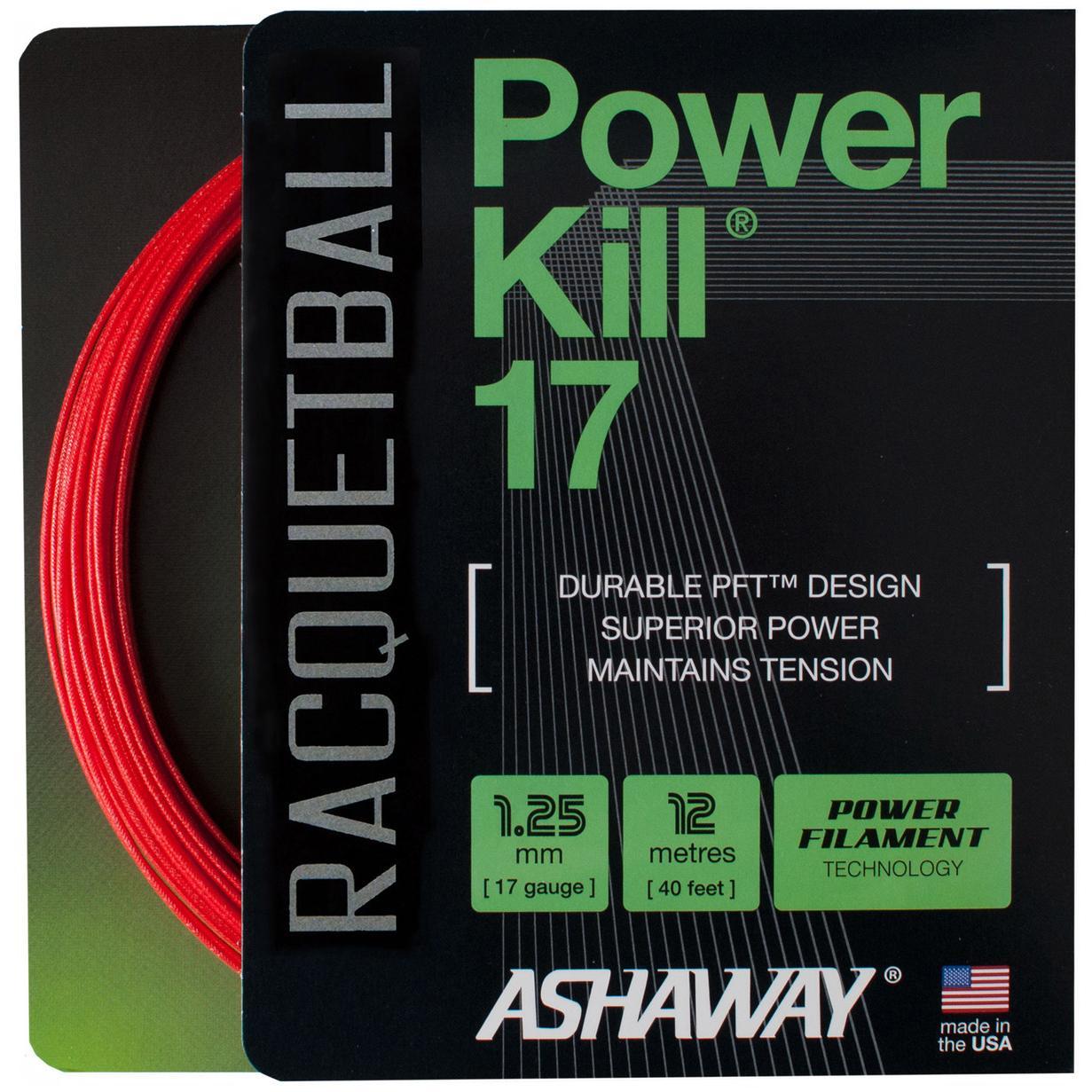 Ashaway Powerkill 17 Racketball String Set - Red