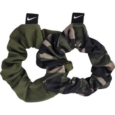 Nike Gathered Hair Ties (Pack of 2) - Green/Camouflage - main image