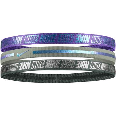 Nike Metallic Hairbands (Pack of 3) - Purple/Blue/Green