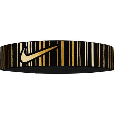 Nike Pro Metallic Headband - Black/Metallic Gold