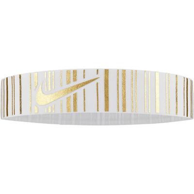 Nike Pro Metallic Headband - White/Metallic Gold (2021) - main image