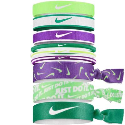 Nike Ponytail Holders (Pack of 9) - Green/Purple