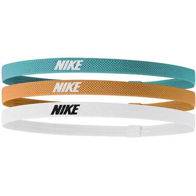 Nike Elasticated Hairbands (Pack of 3) - White/Orange/Teal