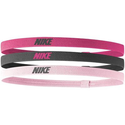 Nike Elasticated Hairbands (Pack of 3) - Pink/Black - main image