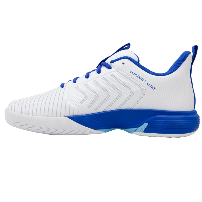 K-Swiss Mens Ultrashot Light Tennis Shoes- White / Dazzling Blue / Baltic Sea - main image