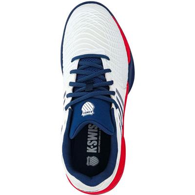 K-Swiss Mens Express Light 3 Tennis Shoes - White/Opal Blue