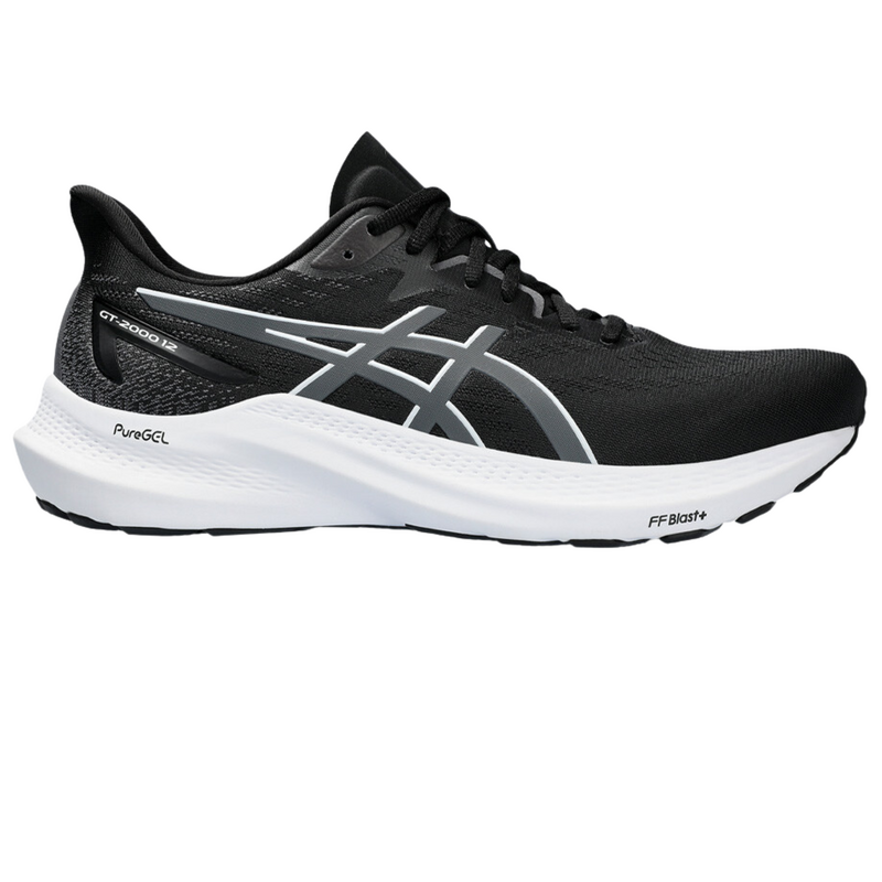 Asics Mens GT 2000 12 Wide (2E) Running Shoes- Black/Carrier Grey - main image