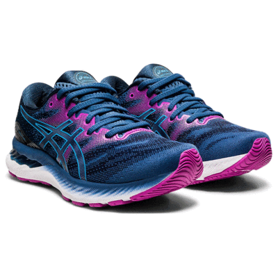 Asics Womens GEL-Nimbus 23 Running Shoes - Grand Shark/Digital Aqua - main image
