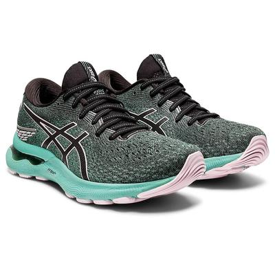 Asics Womens GEL-Nimbus 24 Running Shoes - Black/Turquoise - main image
