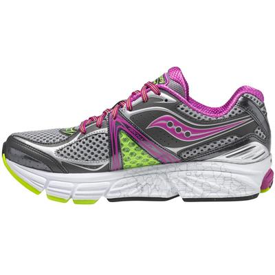 Saucony Womens Omni 12 Running Shoes - Grey/Purple/Citron - main image