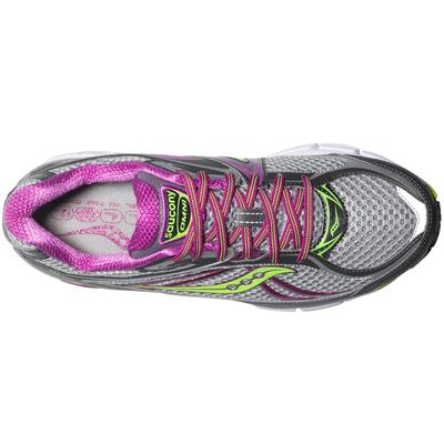 Saucony Womens Omni 12 Running Shoes - Grey/Purple/Citron - main image