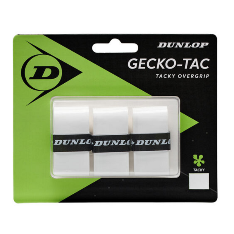 Dunlop Gecko Tac Overgrips (Pack of 3)- White - main image