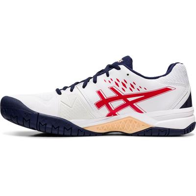 Asics Mens GEL-Challenger 12 Tennis Shoes - White/Classic Red/Navy - main image