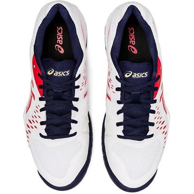Asics Mens GEL-Challenger 12 Tennis Shoes - White/Classic Red/Navy - main image