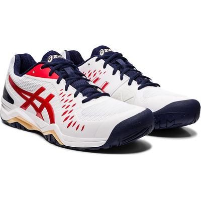 Asics Mens GEL-Challenger 12 Tennis Shoes - White/Classic Red/Navy