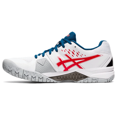 Asics Mens GEL-Challenger 12 Tennis Shoes - White/Classic Red/Grey - main image