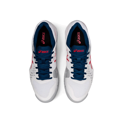 Asics Mens GEL-Challenger 12 Tennis Shoes - White/Classic Red/Grey - main image