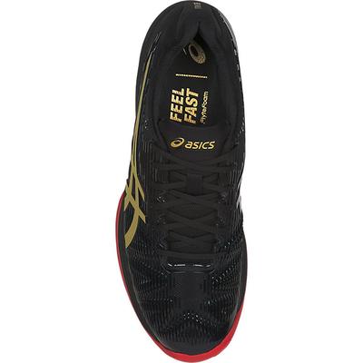 Asics Mens Solution Speed FF Ltd. Tennis Shoes - Black/Rich Gold - main image