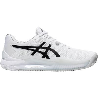 Asics Mens GEL-Resolution 8 Clay Tennis Shoes - White/Black - main image
