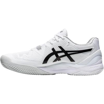 Asics Mens GEL-Resolution 8 Clay Tennis Shoes - White/Black - main image