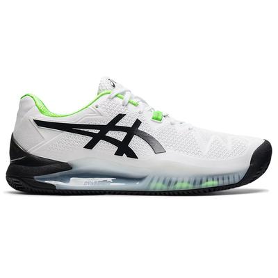 Asics Mens GEL-Resolution 8 Clay Tennis Shoes - White/Green Gecko - main image