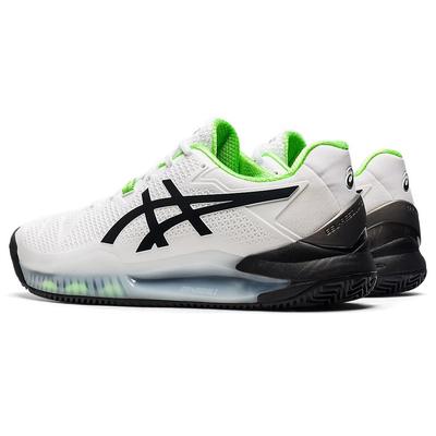 Asics Mens GEL-Resolution 8 Clay Tennis Shoes - White/Green Gecko - main image
