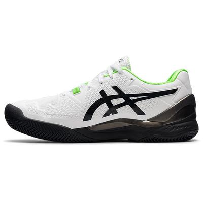 Asics Mens GEL-Resolution 8 Clay Tennis Shoes - White/Green Gecko - main image