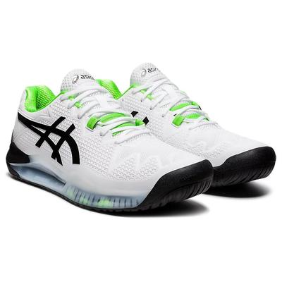 Asics Mens GEL-Resolution 8 Tennis Shoes - White/Green Gecko - main image