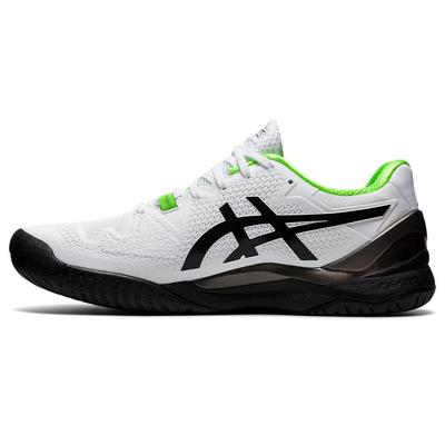 Asics Mens GEL-Resolution 8 Tennis Shoes - White/Green Gecko - main image