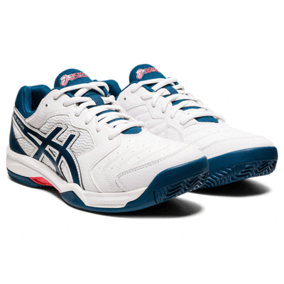 Asics Mens GEL-Dedicate 6 Clay Tennis Shoes - White/Mako Blue - main image
