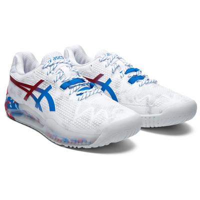 Asics Mens GEL-Resolution 8 L.E. Tokyo Tennis Shoes - White/Electric Blue - main image