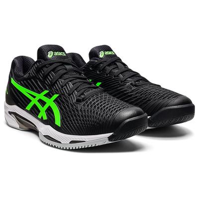 Asics Mens Solution Speed FF 2 Tennis Shoes - Black/Gecko Green - main image