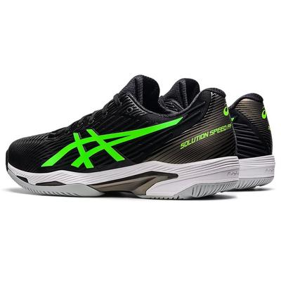 Asics Mens Solution Speed FF 2 Tennis Shoes - Black/Gecko Green - main image