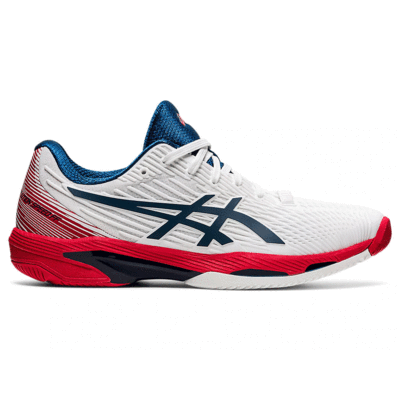 Asics Mens Solution Speed FF 2 Tennis Shoes - White/Mako Blue - main image