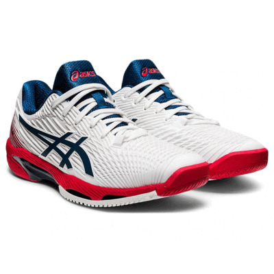 Asics Mens Solution Speed FF 2 Tennis Shoes - White/Mako Blue - main image