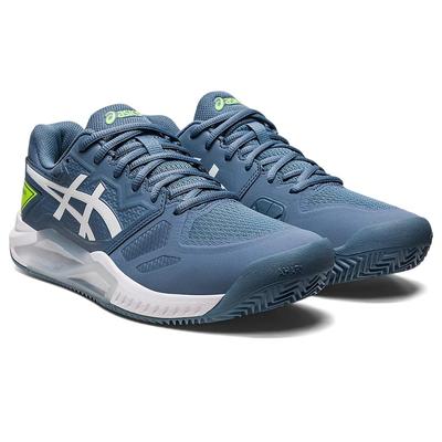 Asics Mens Gel Challenger 13 Clay Tennis Shoes - Steel Blue/White