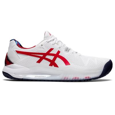 Asics Mens GEL-Resolution 8 L.E Tennis Shoes - White/Classic Red - main image