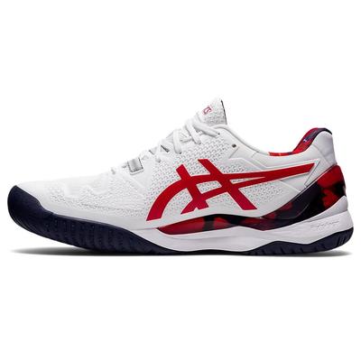 Asics Mens GEL-Resolution 8 L.E Tennis Shoes - White/Classic Red - main image