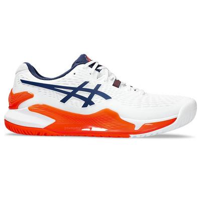 Asics Mens GEL-Resolution 9 Clay Tennis Shoes - White/Blue Expanse - main image