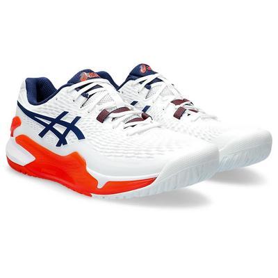 Asics Mens GEL-Resolution 9 Tennis Shoes - White/Blue Expanse - main image