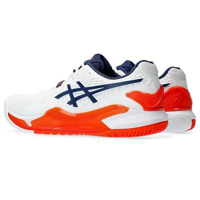 Asics Mens GEL-Resolution 9 Clay Tennis Shoes - White/Blue Expanse - main image