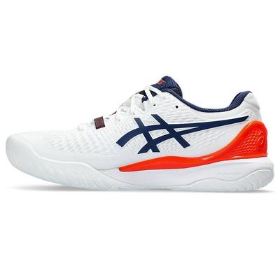 Asics Mens GEL-Resolution 9 Tennis Shoes - White/Blue Expanse - main image