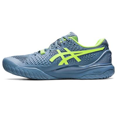 Asics Mens GEL-Resolution 9 Tennis Shoes - Steel Blue/Hazard Green