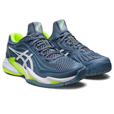 Asics Mens Court FF 3 Tennis Shoes - Steel Blue/Hazard Green