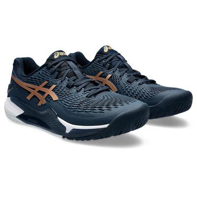 Asics Mens GEL-Resolution 9 Tennis Shoes - French Blue/Pure Gold - main image