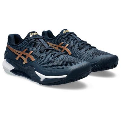 Asics Mens GEL-Resolution 9 Clay Tennis Shoes - French Blue/Pure Gold - main image