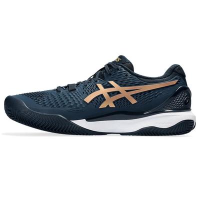 Asics Mens GEL-Resolution 9 Clay Tennis Shoes - French Blue/Pure Gold - main image