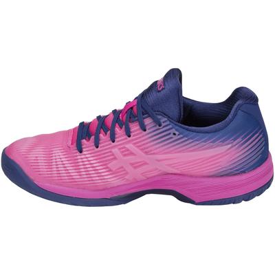 Asics women's solution speed ff tennis shoes pink glow and white Clearance