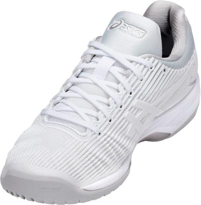 Asics Womens Solution Speed FF Tennis Shoes - White/Silver - main image