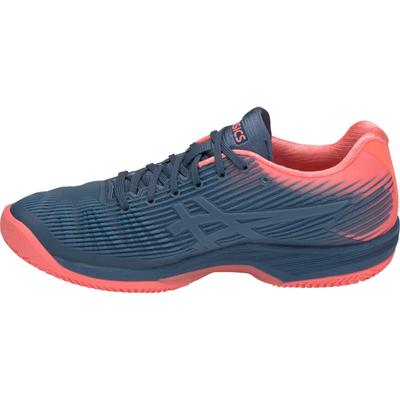 Asics Womens Solution Speed FF Clay Tennis Shoes - Grand Shark/Papaya - main image